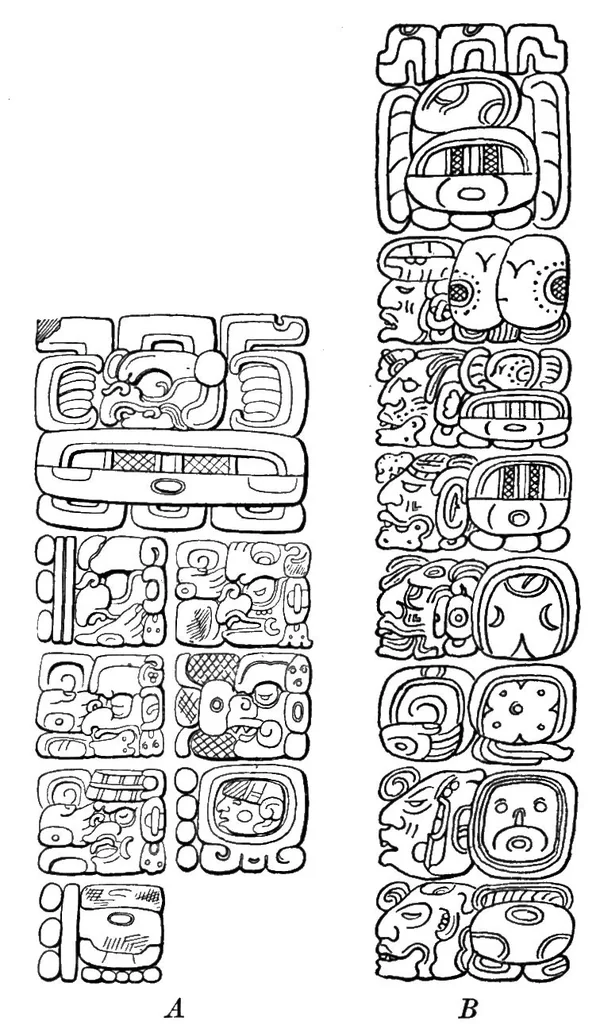 Ukázka mayských hieroglyfů